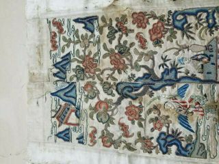 Antique Chinese Silk Hand Embroidered Panel 66x27cm (Y261) 6