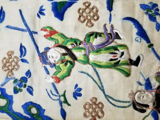 Antique Chinese Silk Hand Embroidered Panel 59x26cm (Y260) 7