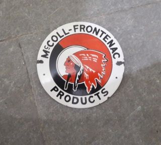 Porcelain Mc_coll Frontenac Products Enamel Sign Size 6 " Inches Round