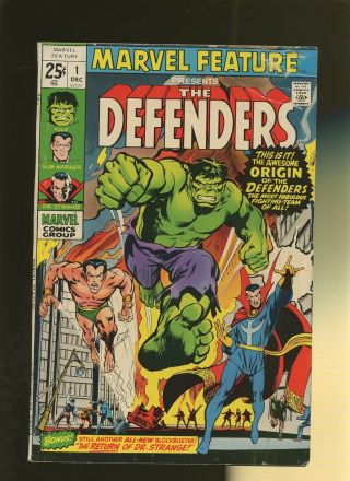 Marvel Feature 1 Gd/vg 3.  0 1 Book Origin & 1st Defenders & More Ross Andru