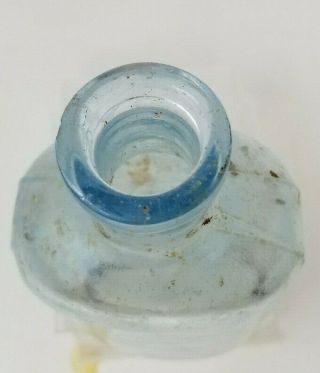 Antique Phillips Milk of Magnesia Bottle 1906 August 21 Embossed Light Blue 4