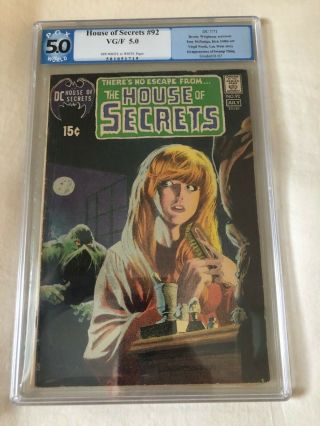 " The House Of Secrets " 92 (first Appearance Of Swamp Thing) In Pgx 5.  0 Vg/f