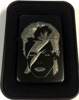 Ziggy Stardust David Bowie Black Engraved Cigarette Lighter Len - 0198
