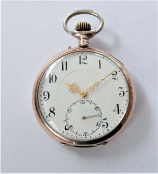 1900 Silver & Gold Cased L.  U.  C 15 Jewelled Swiss Lever Pocket Watch