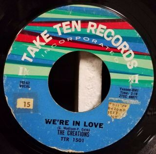 Creations / Rare Soul 45 / We ' re In Love / Lady Luck / Take Ten 101 - 62 28 2