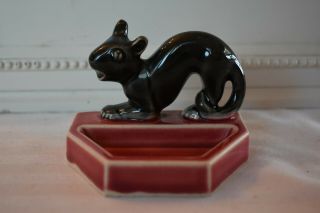 Vintage Slinking Cat Ceramic Trinket Dish Japan Unusual