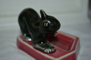 Vintage Slinking Cat Ceramic Trinket Dish Japan Unusual 2