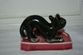 Vintage Slinking Cat Ceramic Trinket Dish Japan Unusual 4