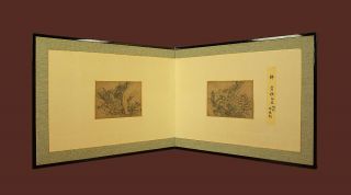 掛軸1967 Folding Screen / Furosaki Byobu : Ike No Taiga " Sansui Landscape " @by7