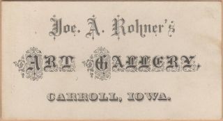 Small Victorian Trade Card - Joe A Rohner 