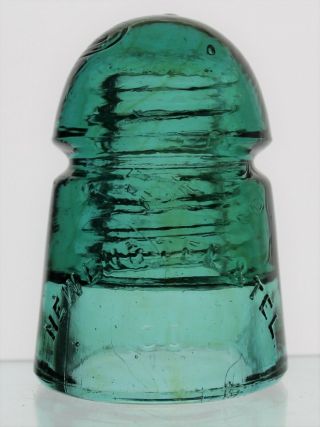 Green Aqua Cd 104 Eng.  Tel.  & Tel.  Co.  Glass Insulator