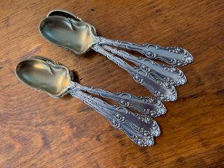 Rare Set Of 6 Towle Sterling Silver Ice Cream Spoons Old English Pattern