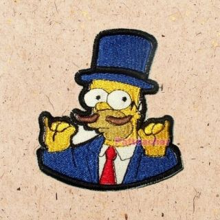 Homer Guy Incognito Patch The Simpsons Bart Lisa Moe Bar Burns Duff Embroidered