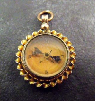 Antique Hallmarked 9ct Gold Pocket Watch Albert Chain Compass Fob Chester 1897