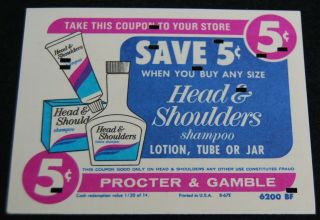 [ 1960s Head & Shoulders Shampoo - - Vintage Advertising Coupon ]