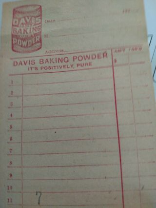 vintage Davis Baking Powder receipt book,  R.  B.  Davis Co.  NJ 1920 ' S 3