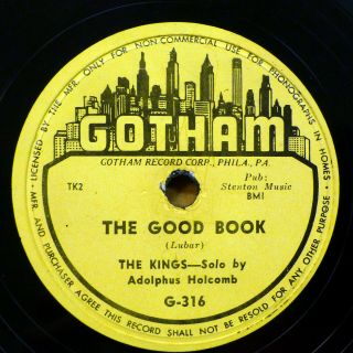 the KINGS doo - wop 78 GOD MADE YOU MINE / THE GOOD BOOK on Gotham VG,  RJ 241 2