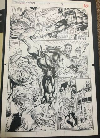 Punisher Annual 6 Page 7 Orginal Comic Art Dave Hoover