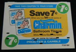 [ 1960s Charmin Bath Tissue - Vintage Advertising Coupon - Procter & Gamble ]