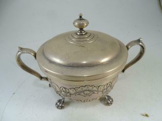 Antique Amston Sterling Silver Sugar Bowl Hand Chased 5 " Tall Vintage 369.  3g Old