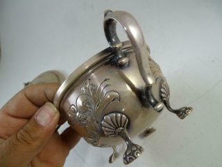 Antique Amston Sterling Silver Sugar Bowl Hand Chased 5 