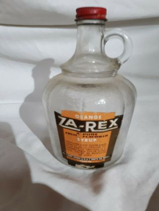Rare Vintage Za - Rex Glass Bottle With Label And Cap In.