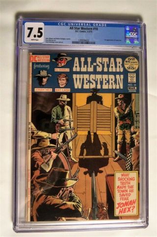 All Star Western 10 Cgc 7.  5 Vf - 1972 White Pages First Appearance Jonah Hex