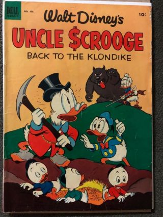 Four Color 456 2nd Uncle Scrooge 1953 Dell Vg Donald Duck Disney Carl Barks