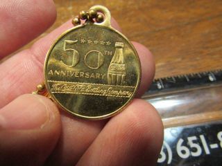Coca Cola Soft Drink Soda 50th Anniversary Charm Medal Coca - Cola Keychain (19f4)