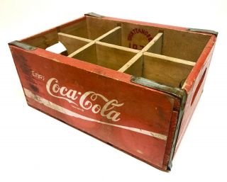 Vintage Coca - Cola Red Wooden Coke Bottle Crate - Marked “chattanooga 1972”