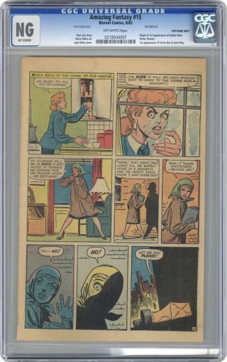 Fantasy (1962) 15 Cgc Ng 15th Page Only 0218044007