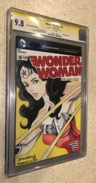 Wonder Woman 19 Blank Variant - - Full Color Sketch By Daxiong - - Cgc Ss 9.  8