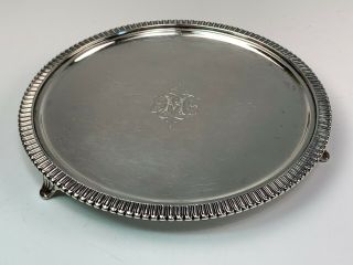 Newell Harding & Co.  Pure Coin Silver 7 - 3/4 " Footed Salver Tray Dated 1865
