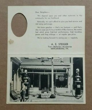 A.  E.  Steiger Service Station,  Mercersburg,  Pa. ,  Advertising Mailer,  1930 