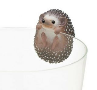Japan Kitan Putitto Hamster Hedgehog Animal Glass Cup Edge Figure Mascot Toy 5