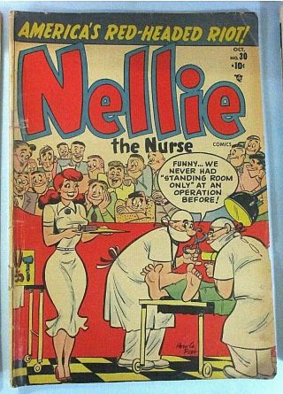 Nellie The Nurse 10¢ 30 1951 Fair Wear No Rips C104 ᵇ K1