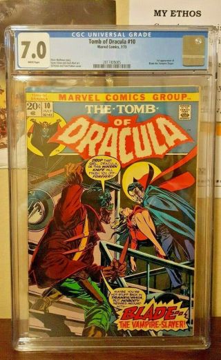 Tomb Of Dracula 10 First Appearance Of Blade Cgc 7.  0