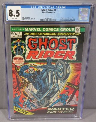 Ghost Rider 1 (son Of Satan Daimon Hellstrom 1st App) Cgc 8.  5 Vf,  Marvel 1973