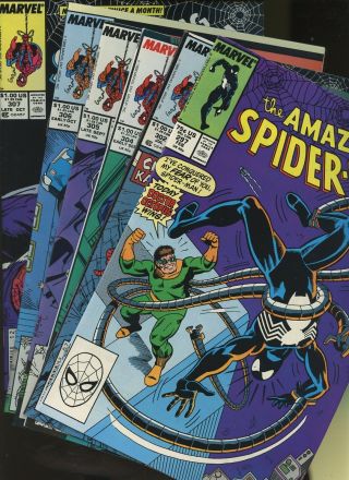 Spider - Man 297,  302,  304,  305,  306,  307 6 Books Marvel Comics,  Peter Parker
