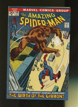Spider - Man 110 Vg 4.  0 1 Book Marvel Spectacular 1st Gibbon 1972