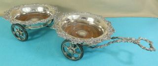 Georgian Old Sheffield Silver Plate Double Wine Coaster Decanter Carriage