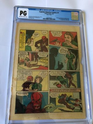 Captain America Comics 1 1941 Cgc Page 22 Red Skull