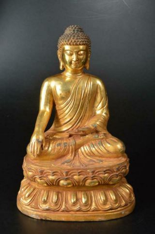 T8094: Xf Chinese Copper Buddhist Statue Sculpture Ornament Buddhist Art