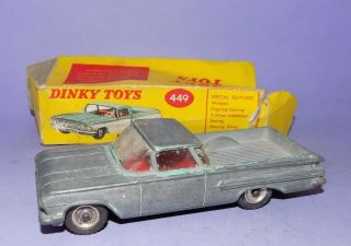 Barn Find Vintage Dinky No 449 Chevrolet El Camino Pick - Up Truck