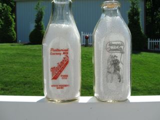 2) Quart Milk Bottles Meisner 