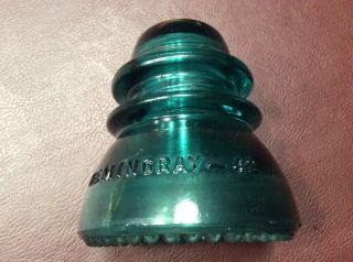 Vintage Aqua Blue Glass Insulator Hemingray 42