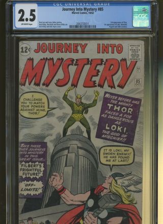 Journey Into Mystery 85 Cgc 2.  5 | 3rd Thor 1st Loki Heimdall Asgard & Odin Cameo