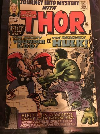 Journey Into Mystery 112 Thor Vs.  Hulk,  Kirby Art,  3.  5 Vg - 1965 Marvel