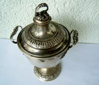 Rare Imper.  Russia 84 Silver Sugar Bowl With Handle St.  Petersburg 19th Century
