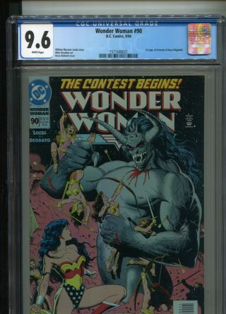 Wonder Woman (1987 Series) 90 Brian Bolland Cover Cgc Near Plus 9.  6 White